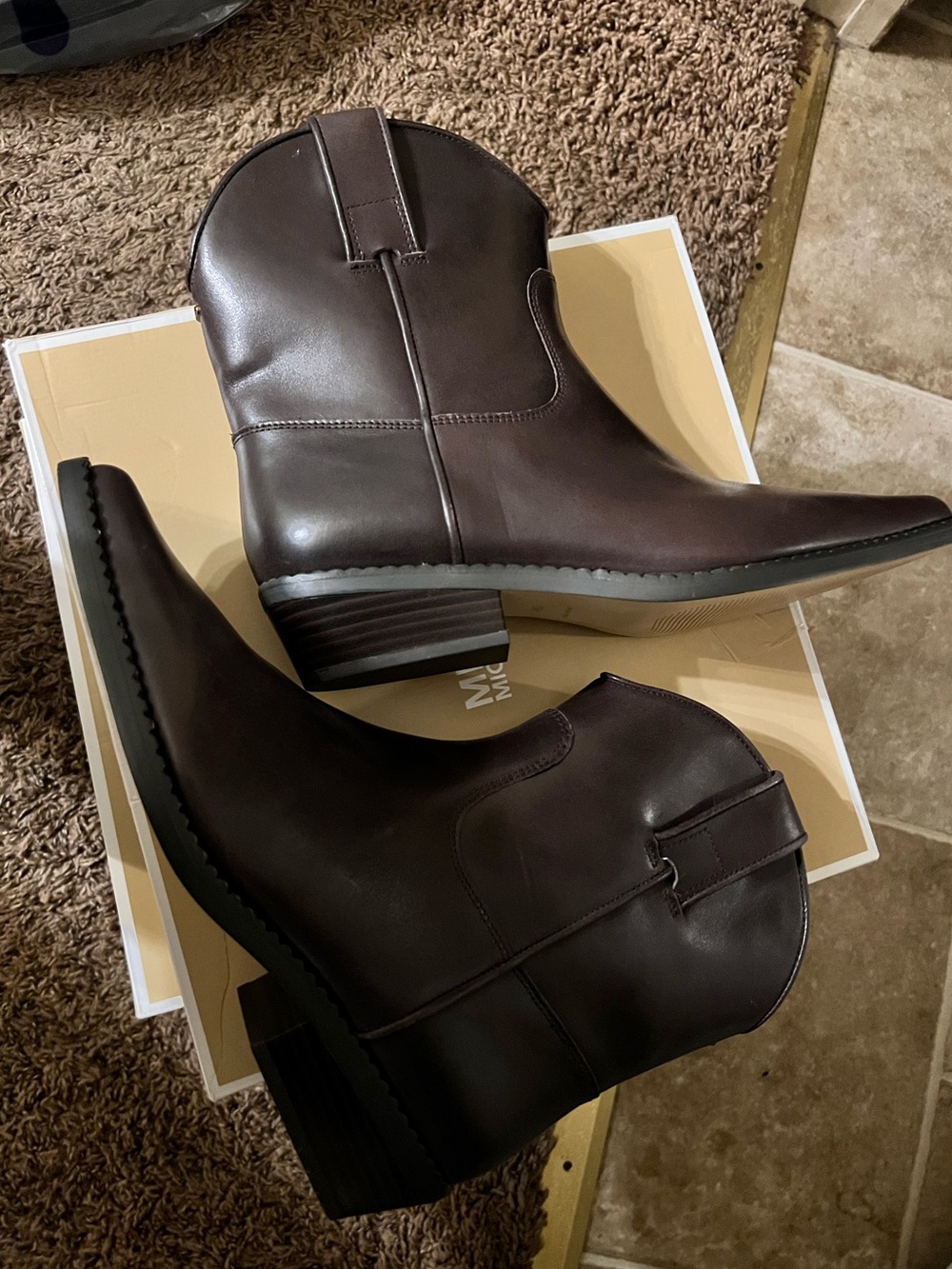 Michael Kors Dark Brown Noemie Leather Boots